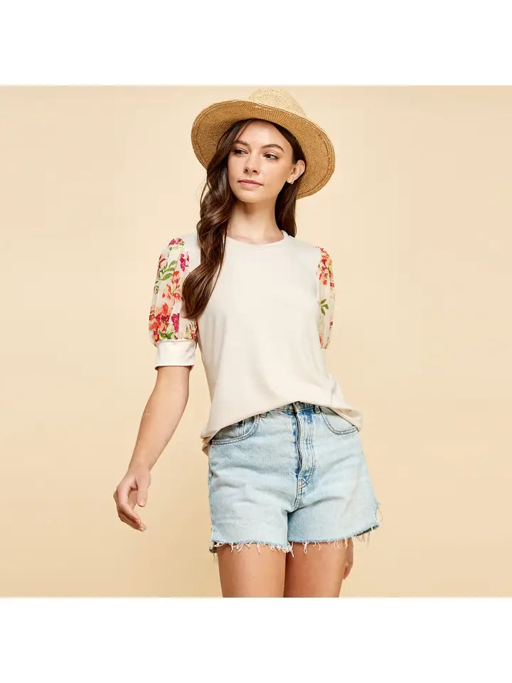 Seashell Floral Sleeves Top