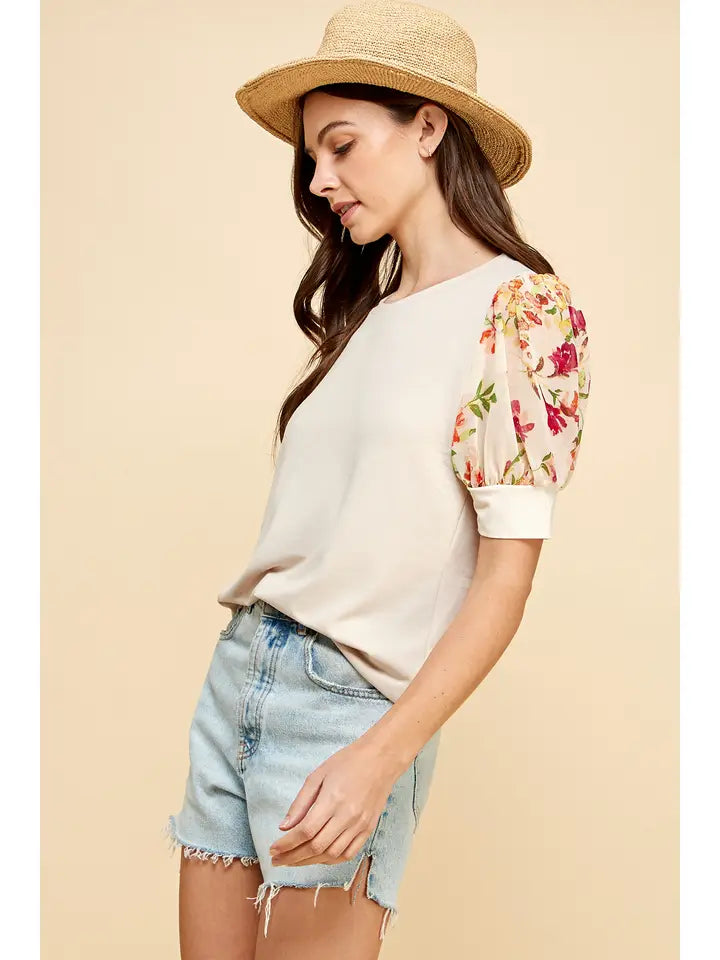 Seashell Floral Sleeves Top
