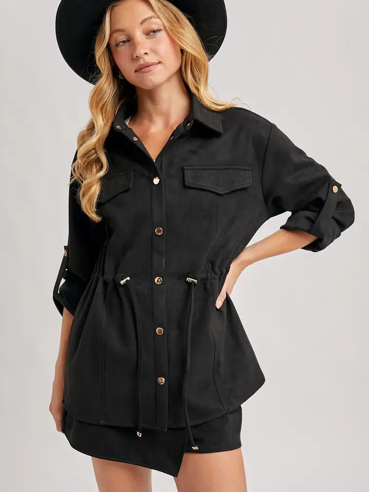 Lets Talk Suede Jacket - Black