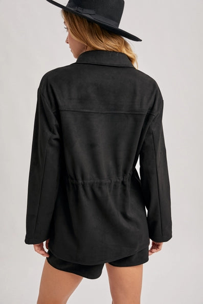 Lets Talk Suede Jacket - Black