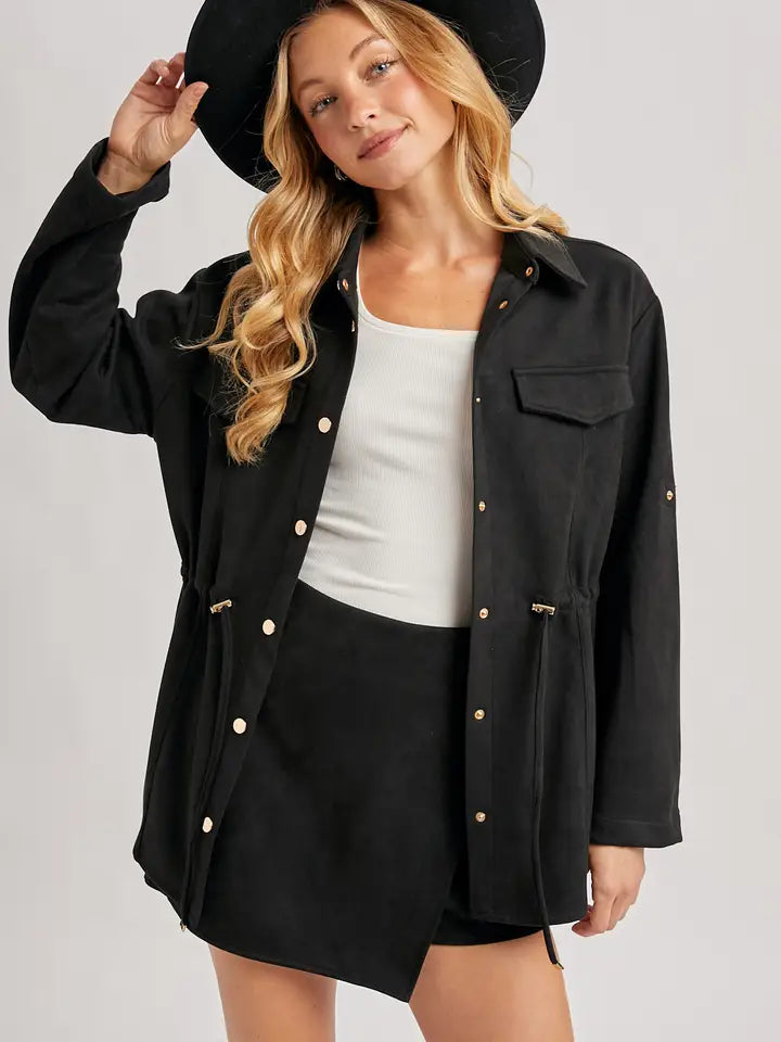 Lets Talk Suede Jacket - Black
