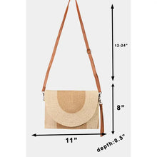 Load image into Gallery viewer, Taupe Two Tone Straw Clutch Bag
