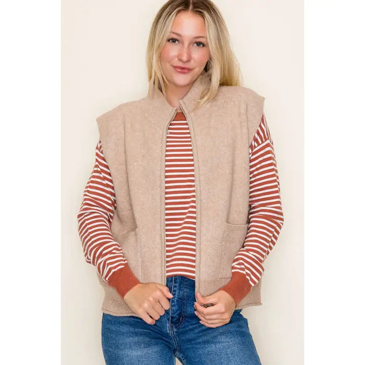 Taupe Sweater Vest