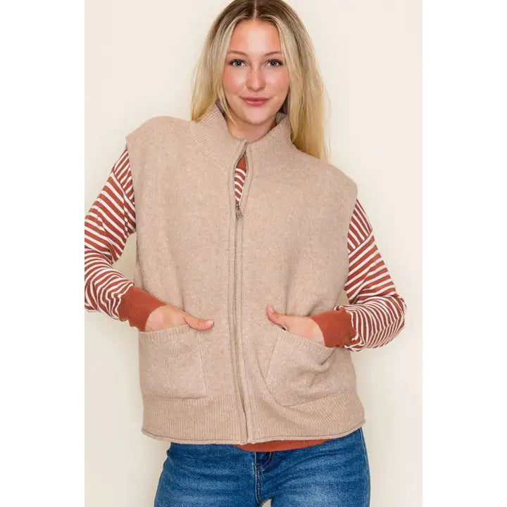 Taupe Sweater Vest
