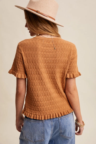 Tina Ruffle Hem Knit Top