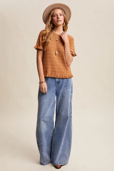 Tina Ruffle Hem Knit Top