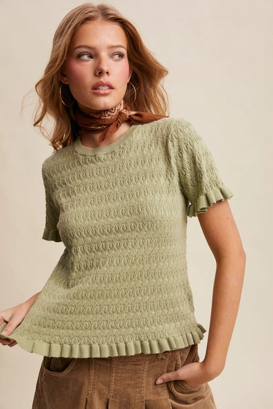 Tina Ruffle Hem Knit Top