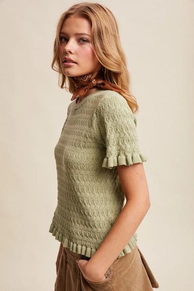 Tina Ruffle Hem Knit Top
