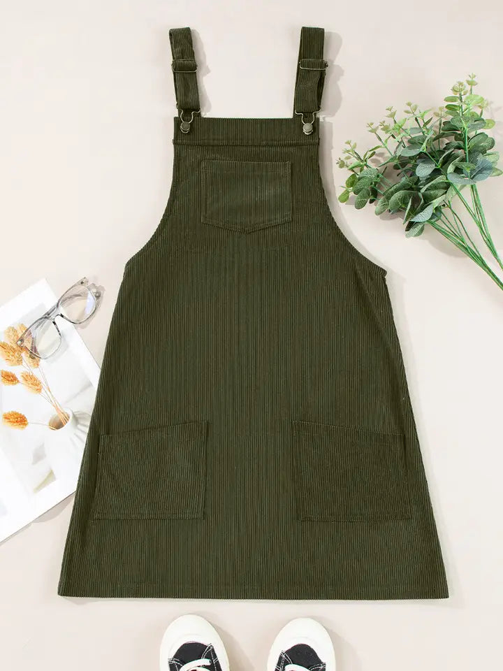 Vineyard Green Corduroy Overall Dress