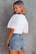 Load image into Gallery viewer, White Eyelet Sleeve Top
