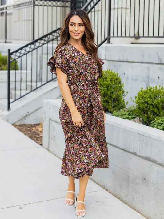 Whitney Floral Belted Dress