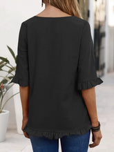 Load image into Gallery viewer, Work Ready Black Half Sleeve Blouse
