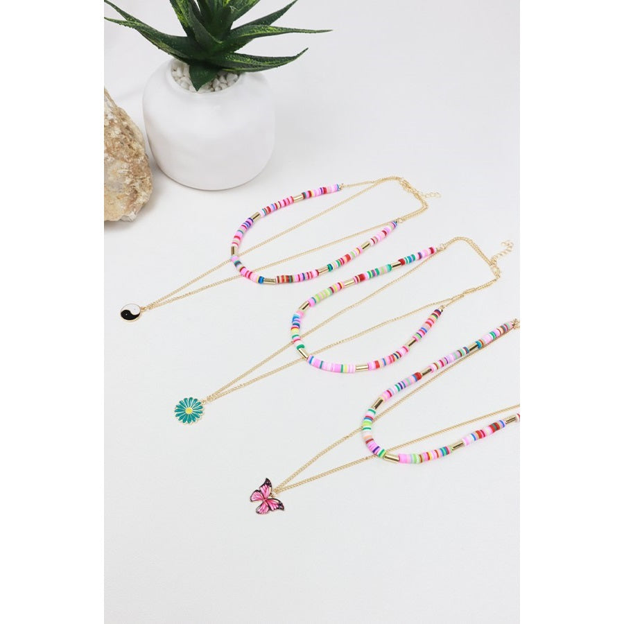 Beaded and Layered Charm Necklace