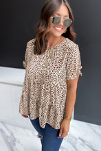 Load image into Gallery viewer, Brown Leopard Tiered Top
