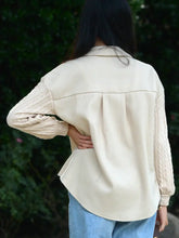 Load image into Gallery viewer, Beige Woven Sleeve Shacket
