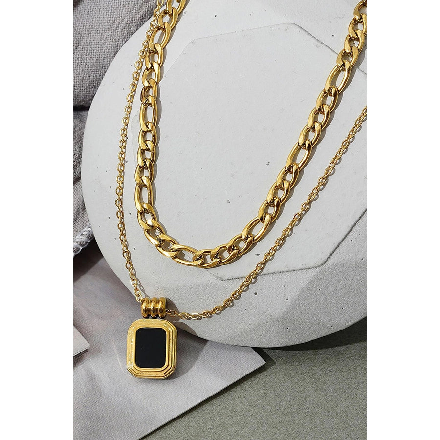 Black & Gold Minimalist Layered Necklace