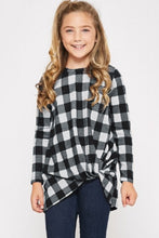 Load image into Gallery viewer, Black Buffalo Plaid Knotted Top
