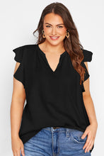 Load image into Gallery viewer, Black Ruffle Top - Curvy
