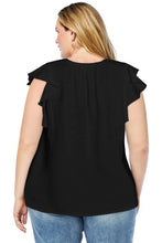 Load image into Gallery viewer, Black Ruffle Top - Curvy

