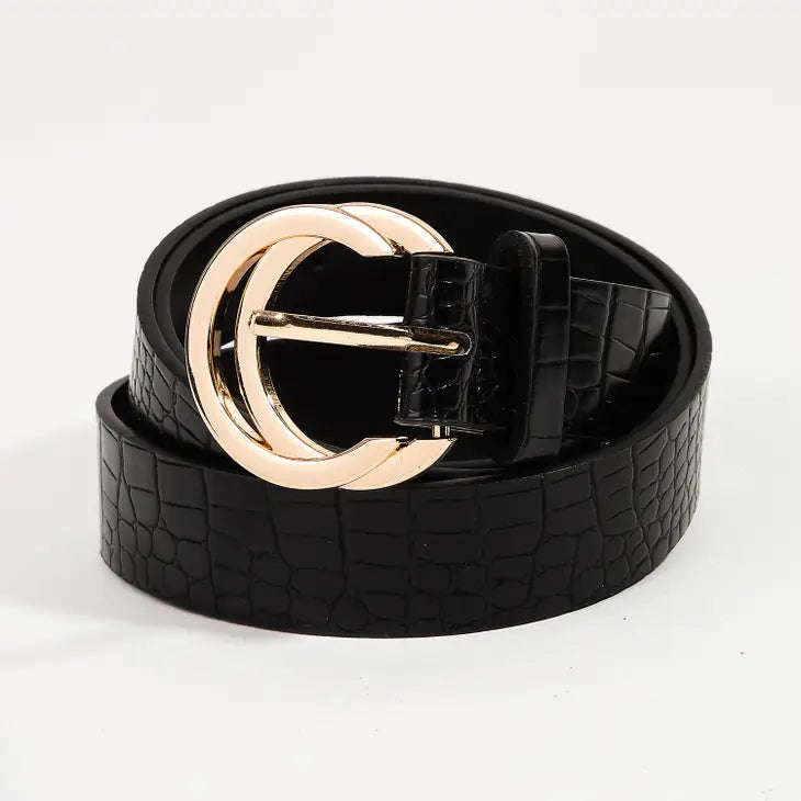 Black Snakeskin Belt