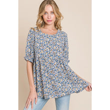Load image into Gallery viewer, Blue Ditsy Floral Top
