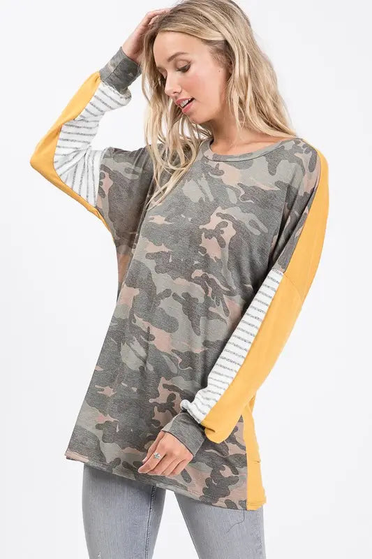 Colorblock Tunic - Camo