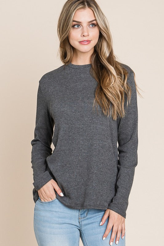 Basic Ribbed Relaxed Long Sleeve