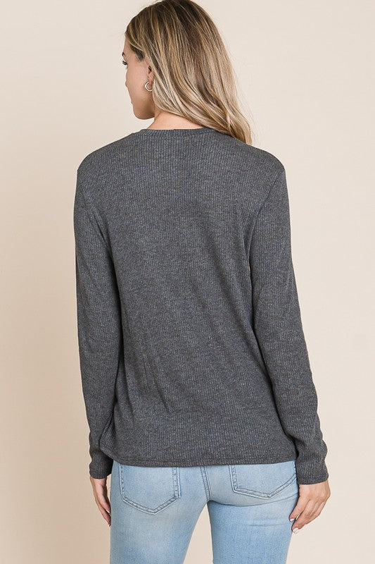 Basic Ribbed Relaxed Long Sleeve