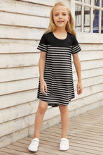Load image into Gallery viewer, Girl Black Striped Dress

