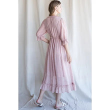 Load image into Gallery viewer, Pink ruffle trim maxi dress
