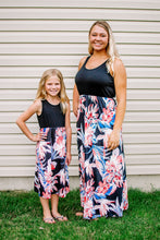 Load image into Gallery viewer, Kid Black Floral Maxi Dress
