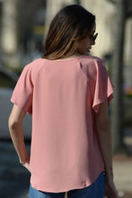 Load image into Gallery viewer, Pink Ruffle Sleeve Top
