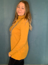 Load image into Gallery viewer, Mustard Turtle Neck with Button Detail
