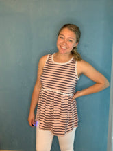 Load image into Gallery viewer, Pink Striped Sleeveless Tank Top
