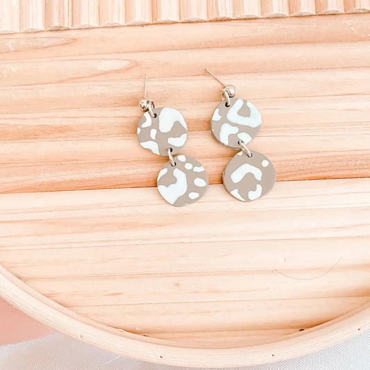 Gray Circle Earrings