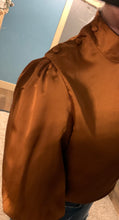 Load image into Gallery viewer, Burnt Orange 3/4 Sleeve Satin Blouse
