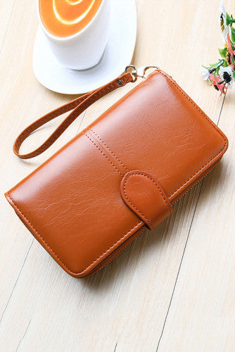 Burnt Orange Retro Clutch Wristlet