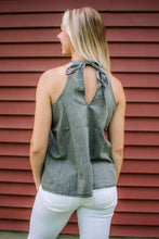 Load image into Gallery viewer, Gray Halter Neck Denim Tank
