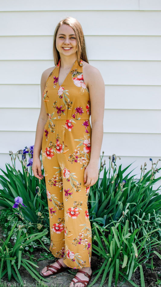 Mustard Floral Jumpsuit