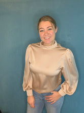 Load image into Gallery viewer, Champaign Satin Blouse
