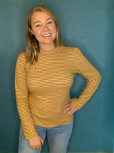 Load image into Gallery viewer, Mustard Cashmere Striped Long Sleeve
