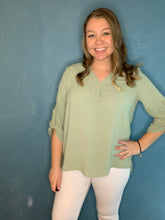 Load image into Gallery viewer, Green Swiss Dot Blouse
