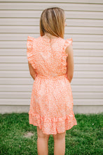 Load image into Gallery viewer, Peach Polka Dot Ruffled Mini Dress
