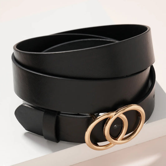 Double Buckle Leather Belt