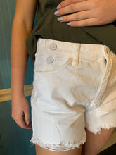 Load image into Gallery viewer, White High Rise Denim Shorts

