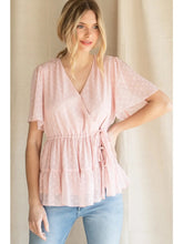 Load image into Gallery viewer, Blush Swiss Dot Blouse
