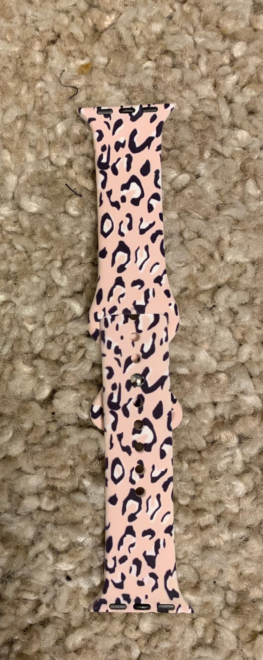 Blush Leopard Silicone Watch Band
