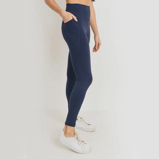 Dark Navy Solid Highwaist Leggings