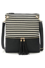 Load image into Gallery viewer, Black Striped Crossbody

