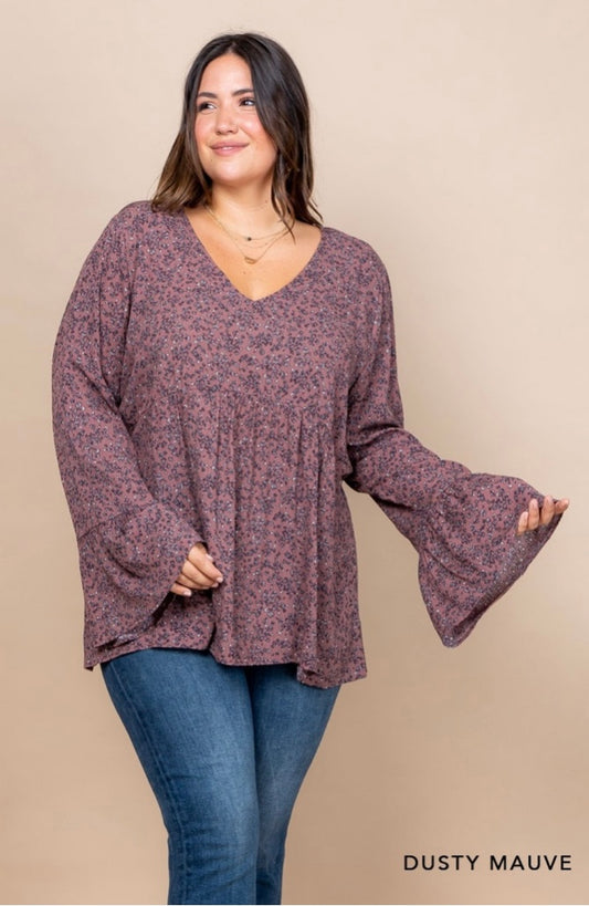 Dusty Mauve Floral Long Sleeve